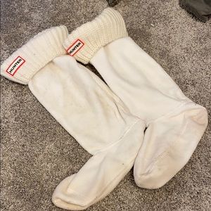 White hunter tall boot socks